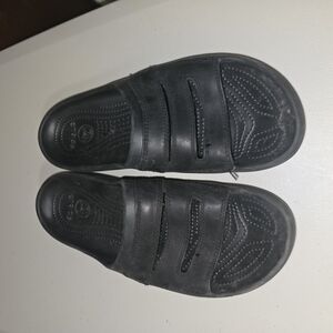 Black Slip-On Sandals